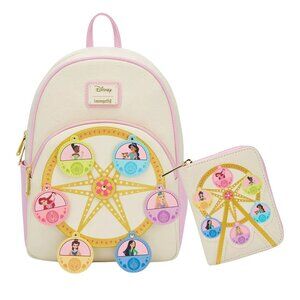 Loungefly Disney Princess Ferris Wheel Mini Backpack and Wallet Set NWT